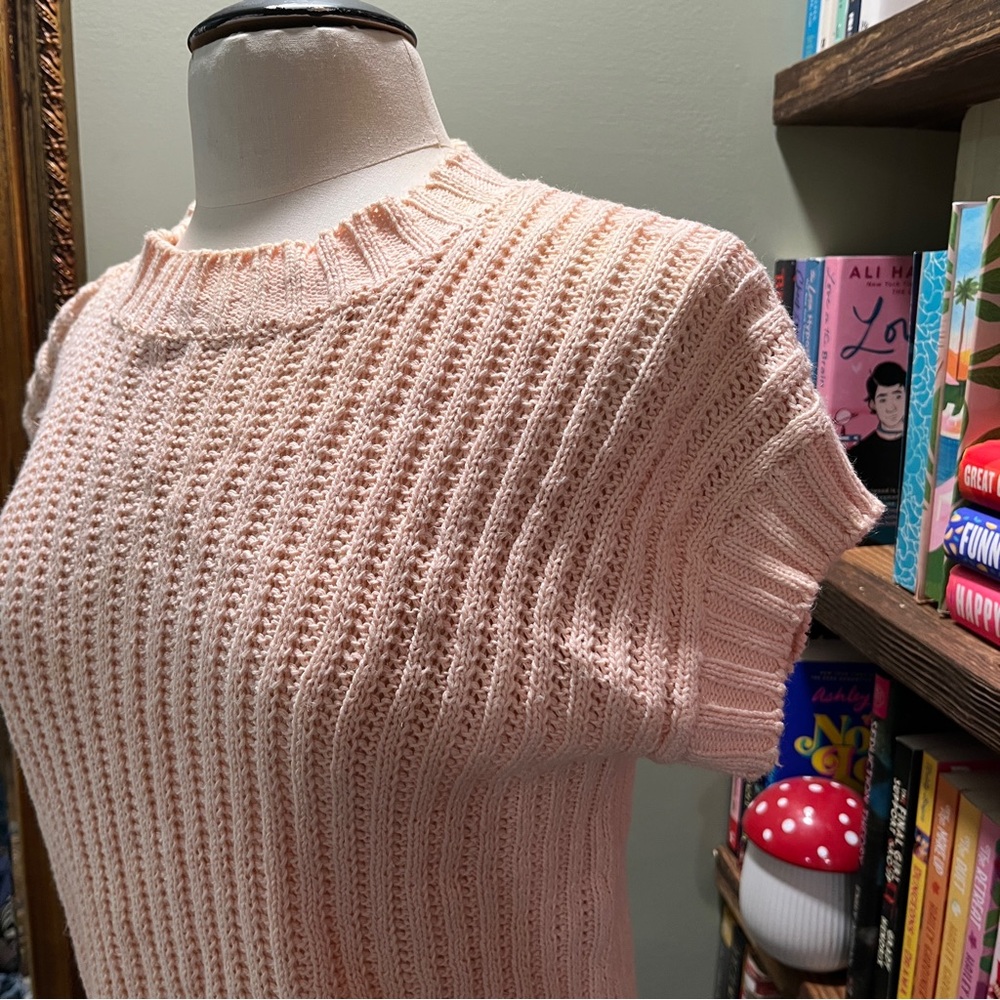 Pink Ribbed Knit Sweater - Picture 2 of 5